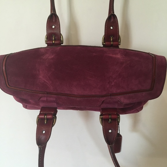 Coach Burgundy Suede Satchel - Picture 10 of 14